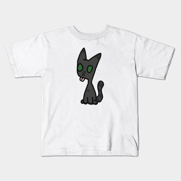 Silly Gray Cat Kids T-Shirt by BeCreativeHere